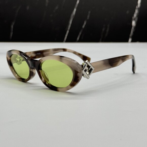 NEW FENDI SUNGLASSES HAVANA OVAL WOMEN EYEWEAR FENDI FE40140U 56N main image 7